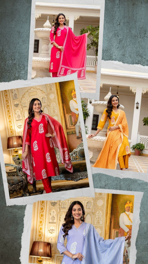 WOMEN'S PURE VISCOSE REYON EMBROIDERED KURTA SET'S (13213RF)