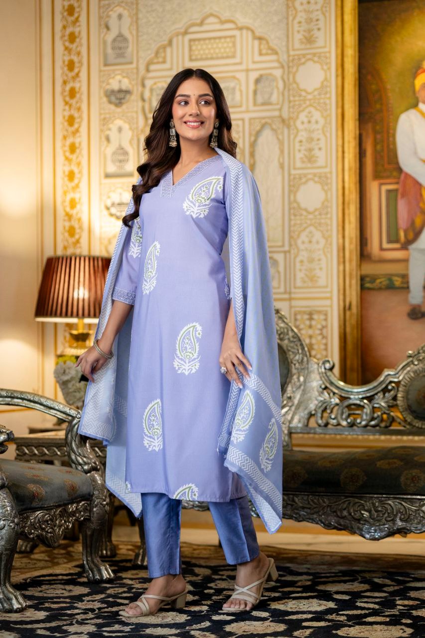 WOMEN'S PURE VISCOSE REYON EMBROIDERED KURTA SET'S (13213RF)