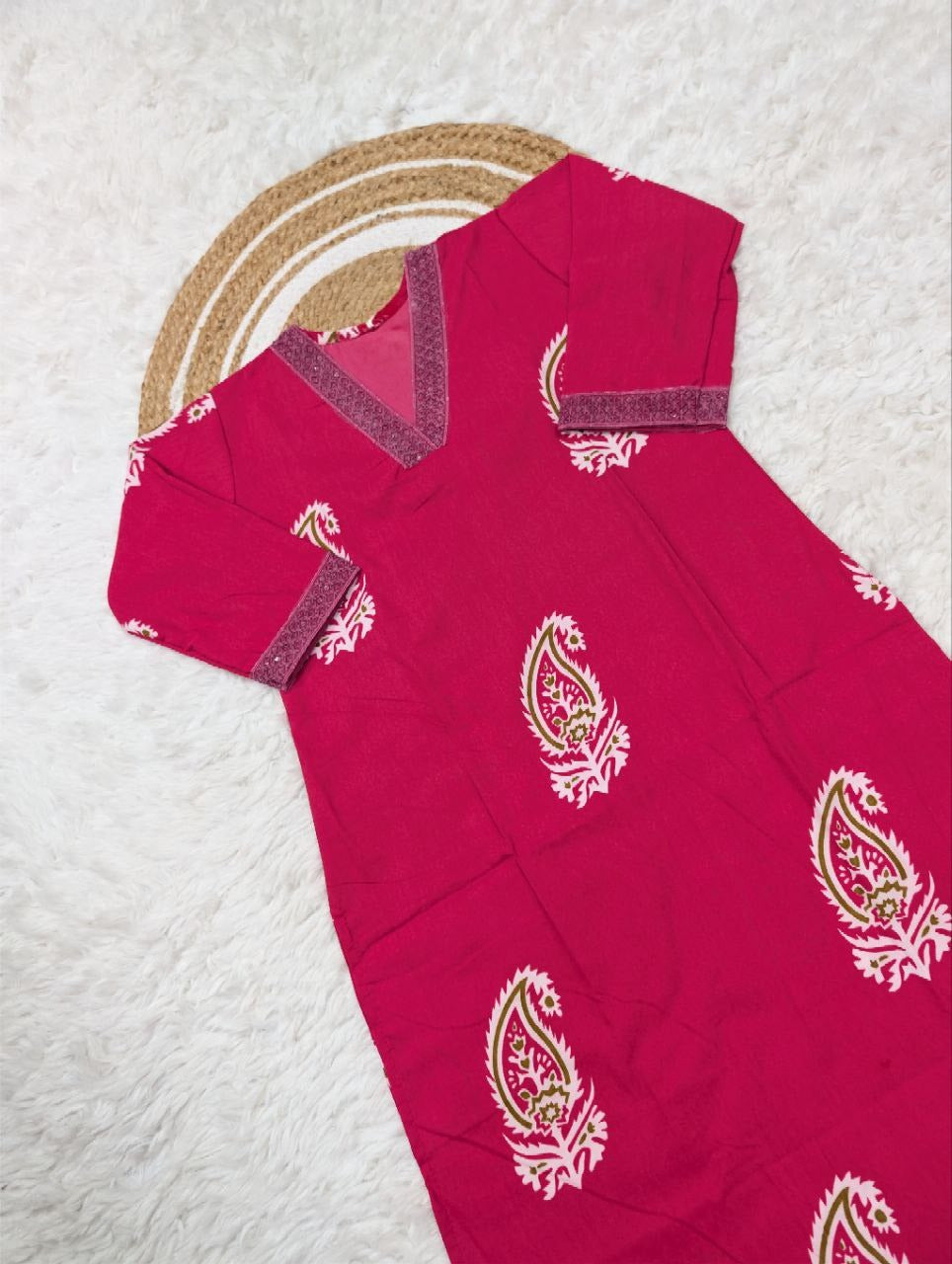 WOMEN'S PURE VISCOSE REYON EMBROIDERED KURTA SET'S (13213RF)
