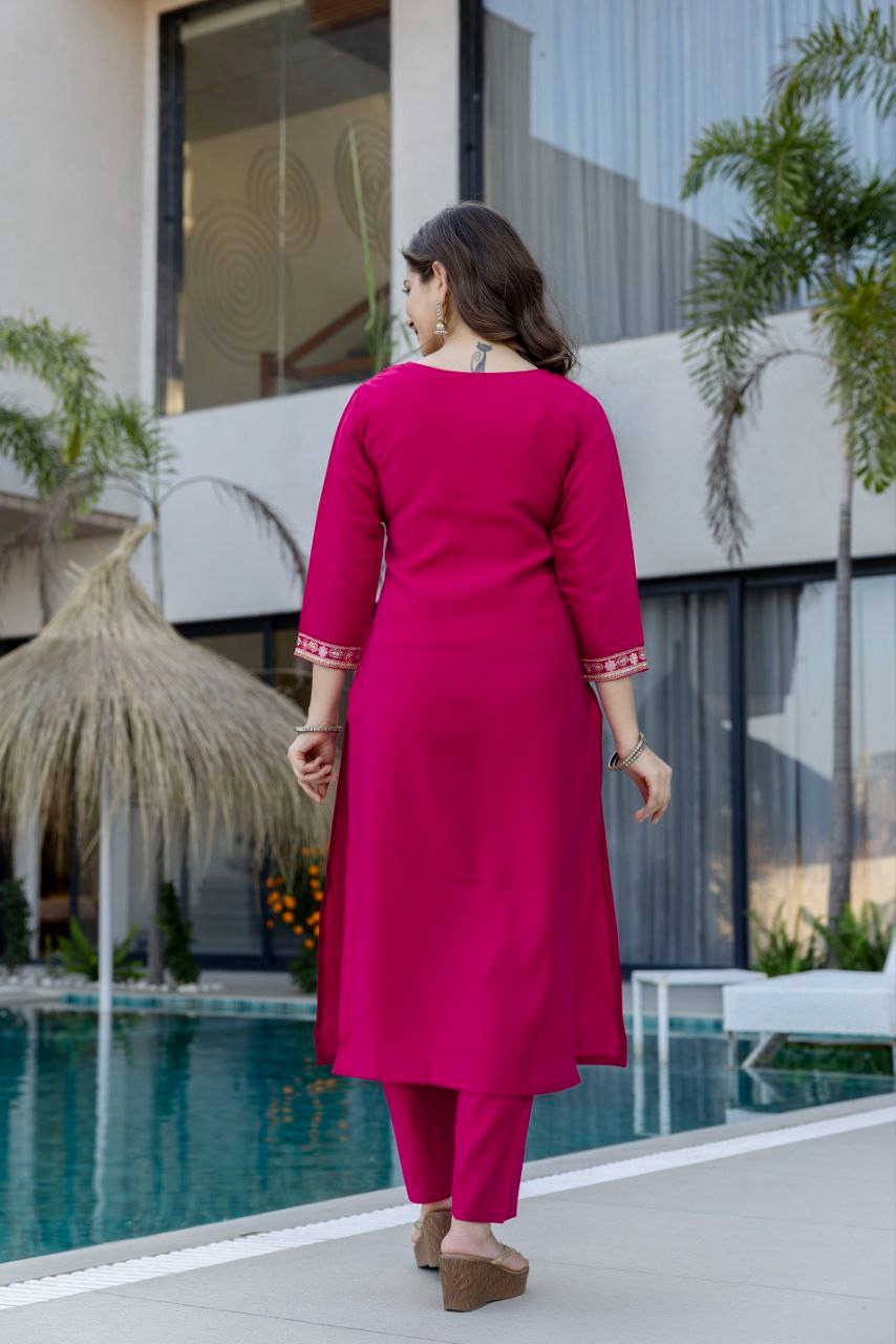 RF-13240   WOMEN'S PURE VISCOSE CHANDERI KURTA SETS